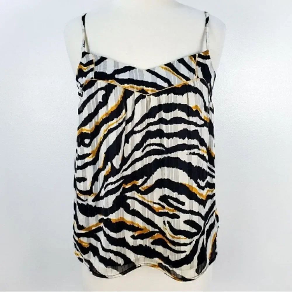 NEW BISHOP + YOUNG Zebra Metallic Tank Top